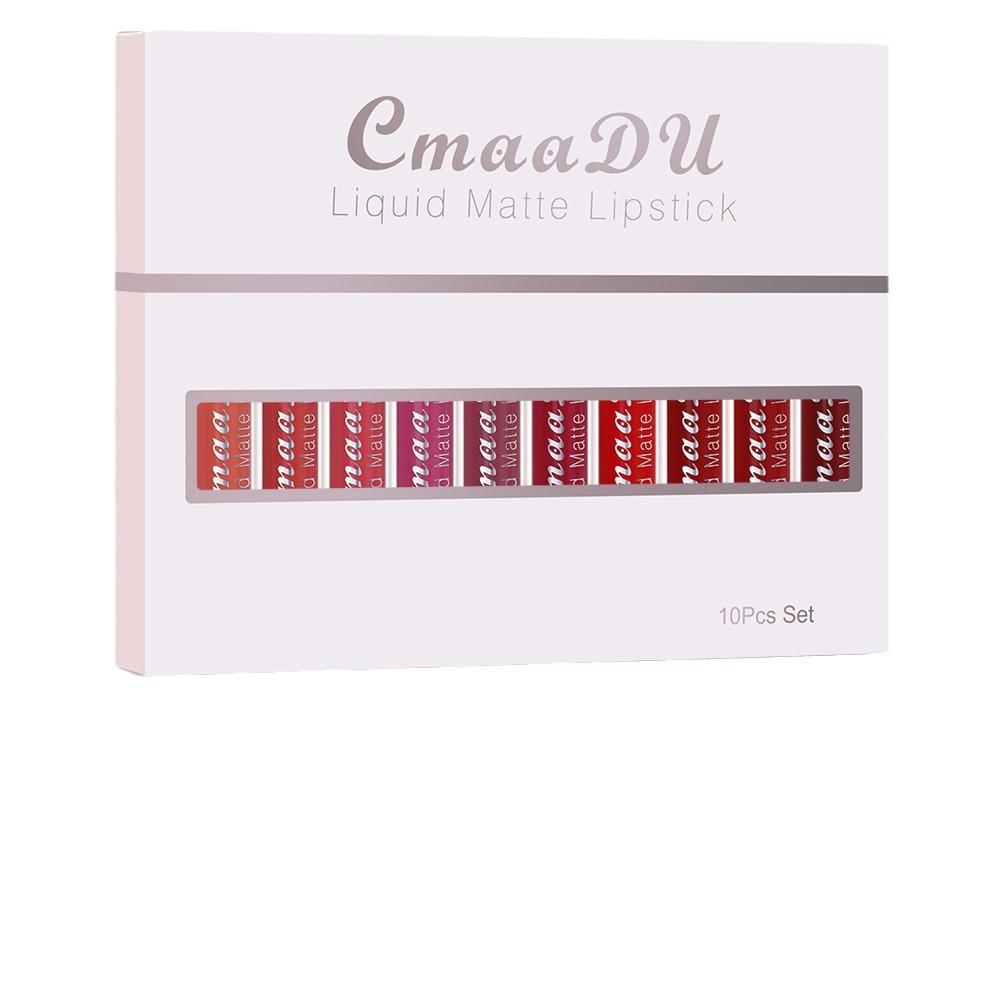 CmaaDu 10-Piece Velvet Matte Long-lasting Lip Gloss Gift Set