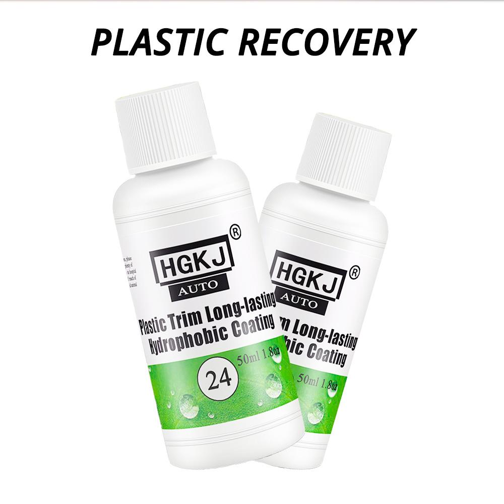 HGKJ-24 50 ml plastbelegg for bildetaljer Langvarig hydrofob plastrestaurering Aldrende plast blir svart og blank