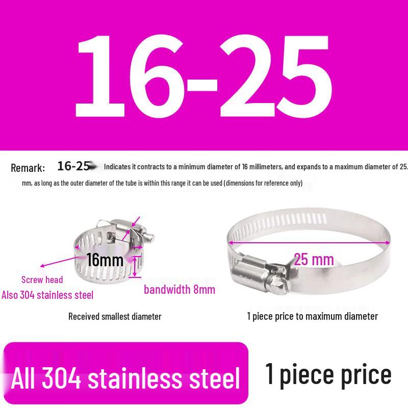 304 Stainless Steel American Style Hose Clamp
