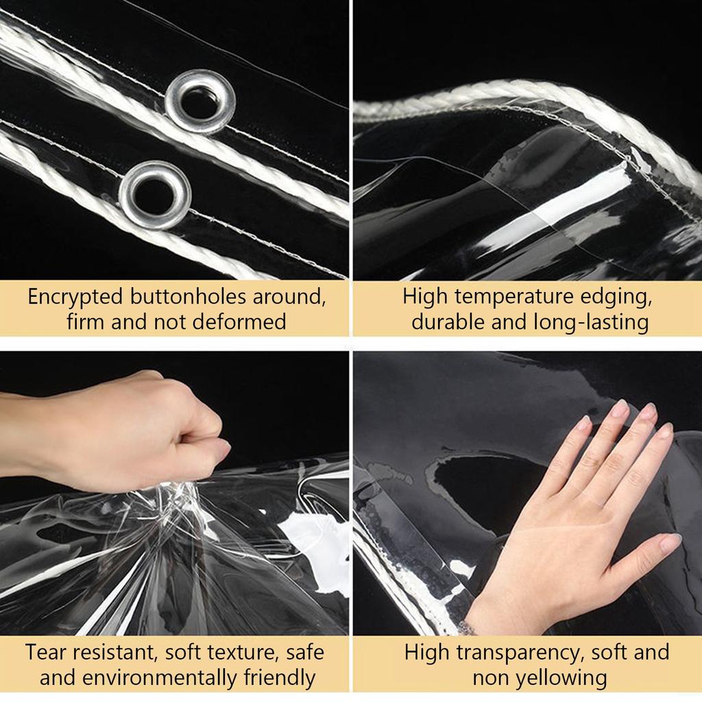 Transparent Rain Tarpaulin Thickened Windproof Rainproof Tarp Multipurpose Rainproof Tarp Cover for