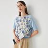 Top in maglia stampato misto seta di gelso da donna