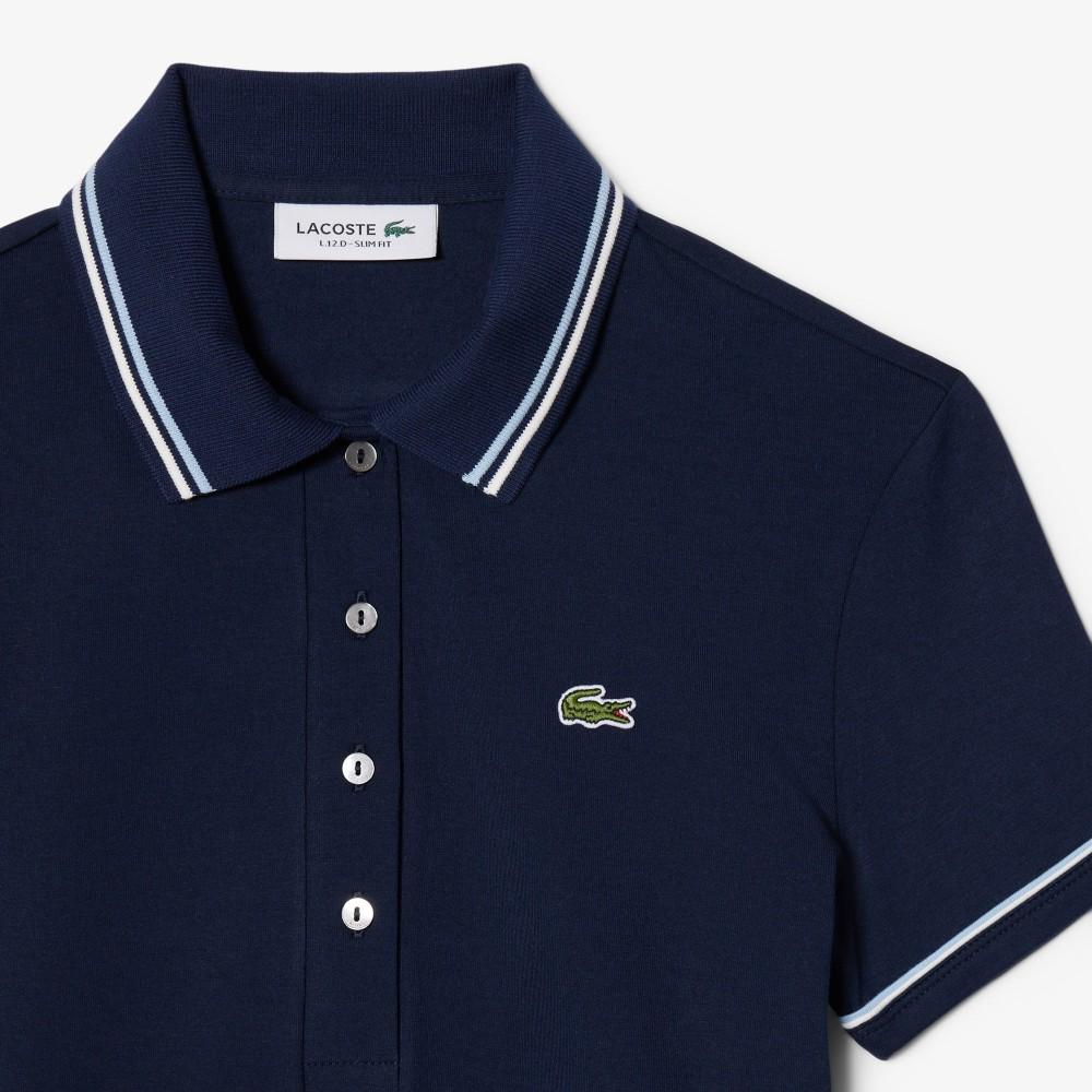 Lacoste Women's Slim Fit Piping Detail Polo Shirt DF5284-56G3UI