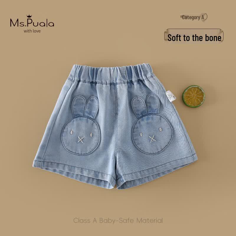 

MS.PUALA Infant Girl Cartoon Denim Shorts 80