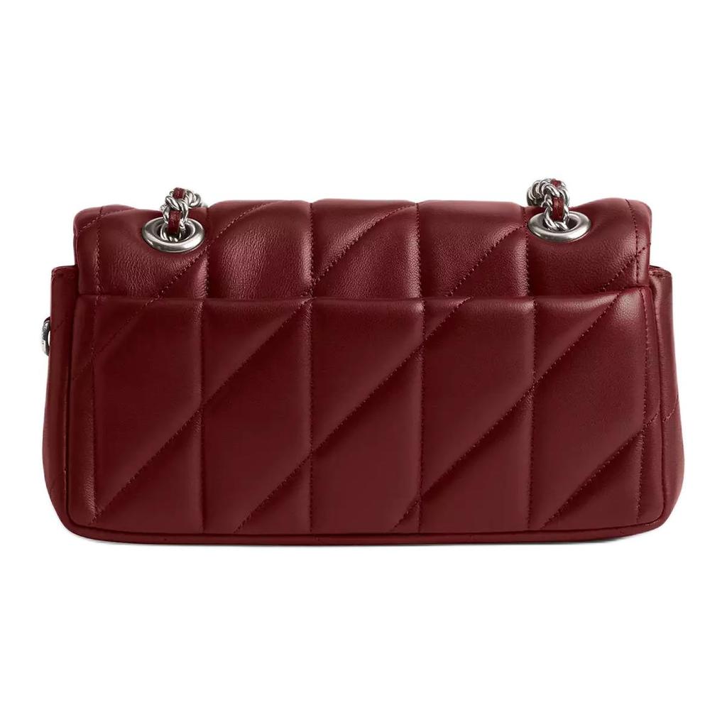 Coach Tabby 20 Striped Quilted Magnetic Closure Flap Napa Leather Crossbody Shoulder Bag Small Women Bags Ruby CP149-LHXEP
