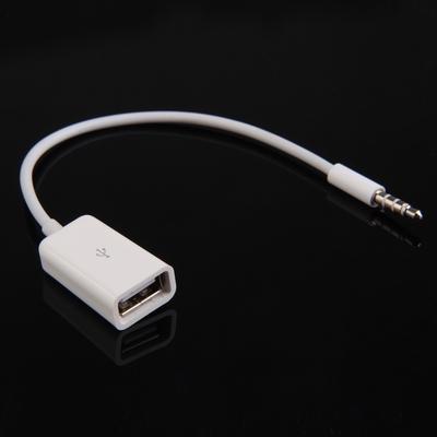 3.5mm Male Car AUX Audio Jack To USB 2.0 Female Adapter AUX Audio Jack To USB 2.0 Female Converter Cable