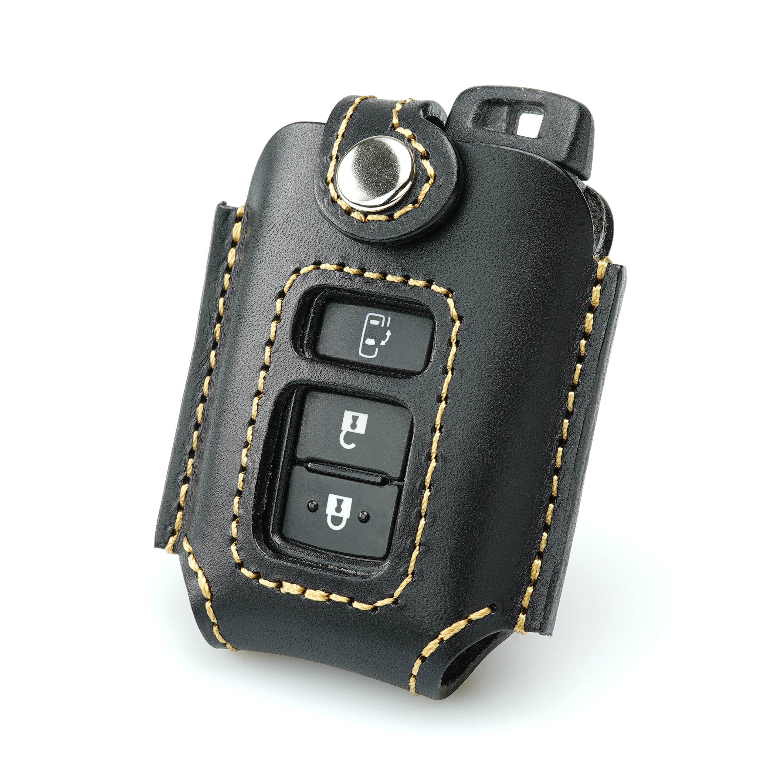 

Шкіряний чохол для смарт-ключа Toyota Серії 60, 210, 50 Camry [Kecha-ya] (toyota-b) (3 Кнопки, Чорний) Ноа, Воксі, Есквайр, Альфард, чорний