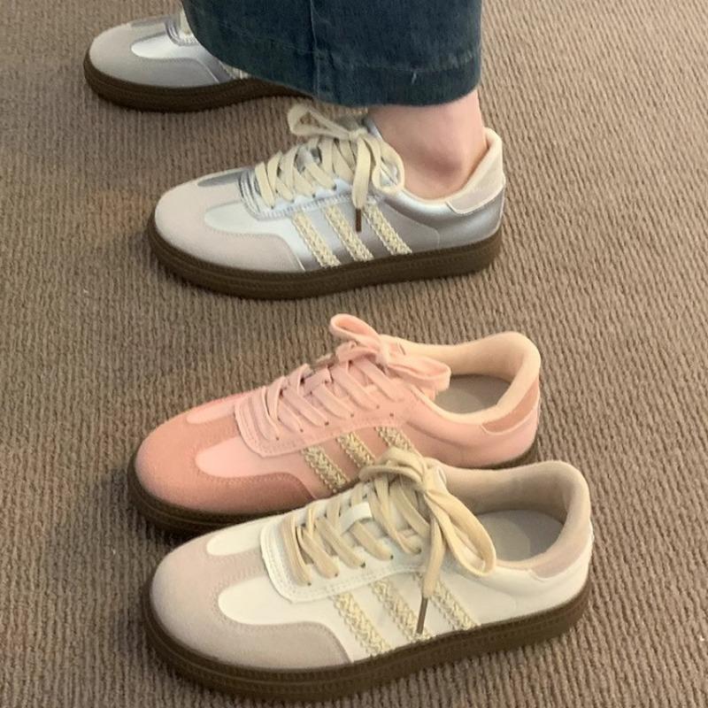 Lace Women's Shoes Summer New Spring and Autumn Flat-bottomed Versatile Casual Board Shoes Sports Shoes