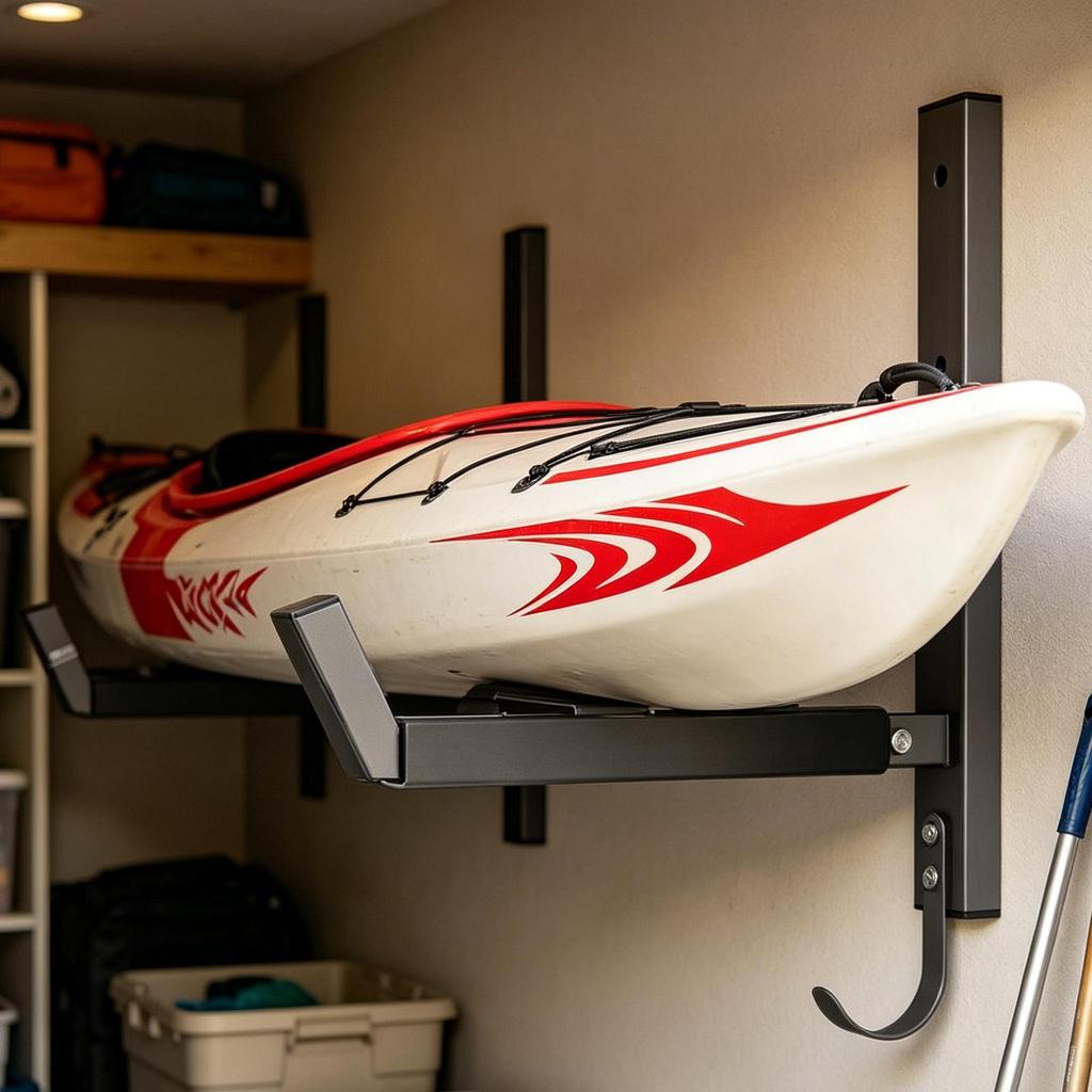 Kayak Wall Rack 2 Pieces Garage Utility Holder Hanger 200Lbs Capacity Surfboard Storage Bracket For Indoor Outdoor Fence Home