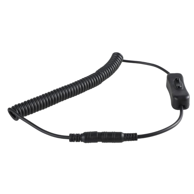 

Втягуваний кабель живлення 5.5x2.1мм 60Вт Спіральний подовжувач з вимикачами для ноутбуків, роутерів, світлодіодних ламп та іншого 1