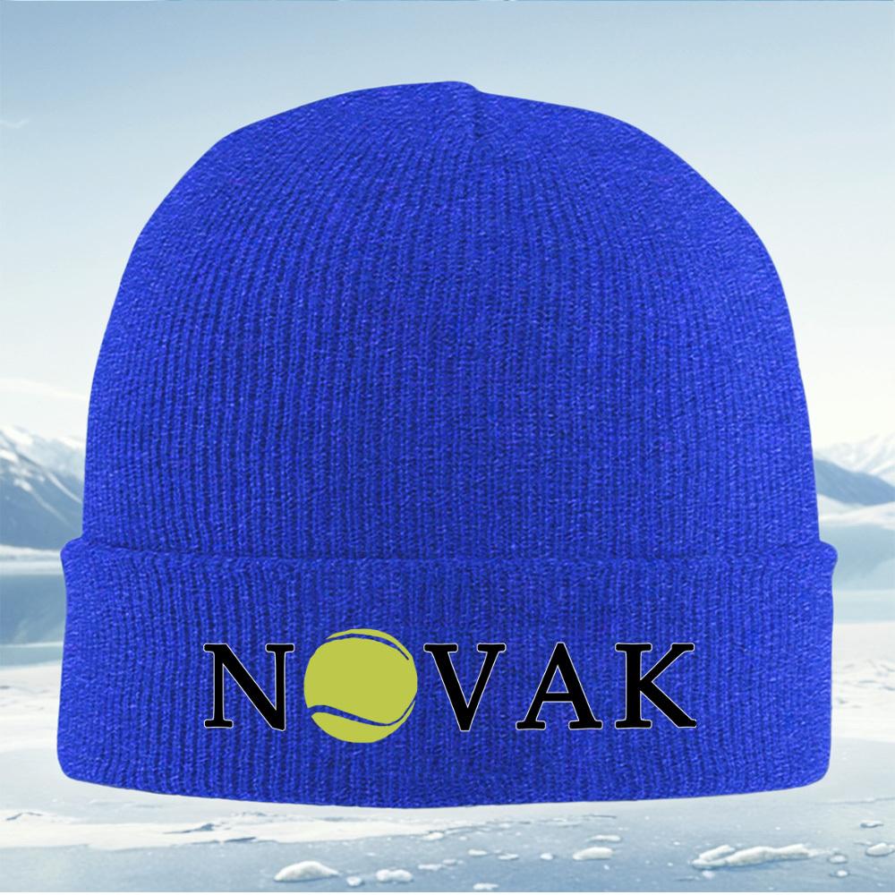 Tennis Ball,letters Name Black Background Design Men Women Unisex Knitted Hat Beanie Pullover Cap Winter Thermal Warm Christmas