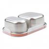 Small Stainless Steel Snack Container with Leak Proof Lid 2 Compartments