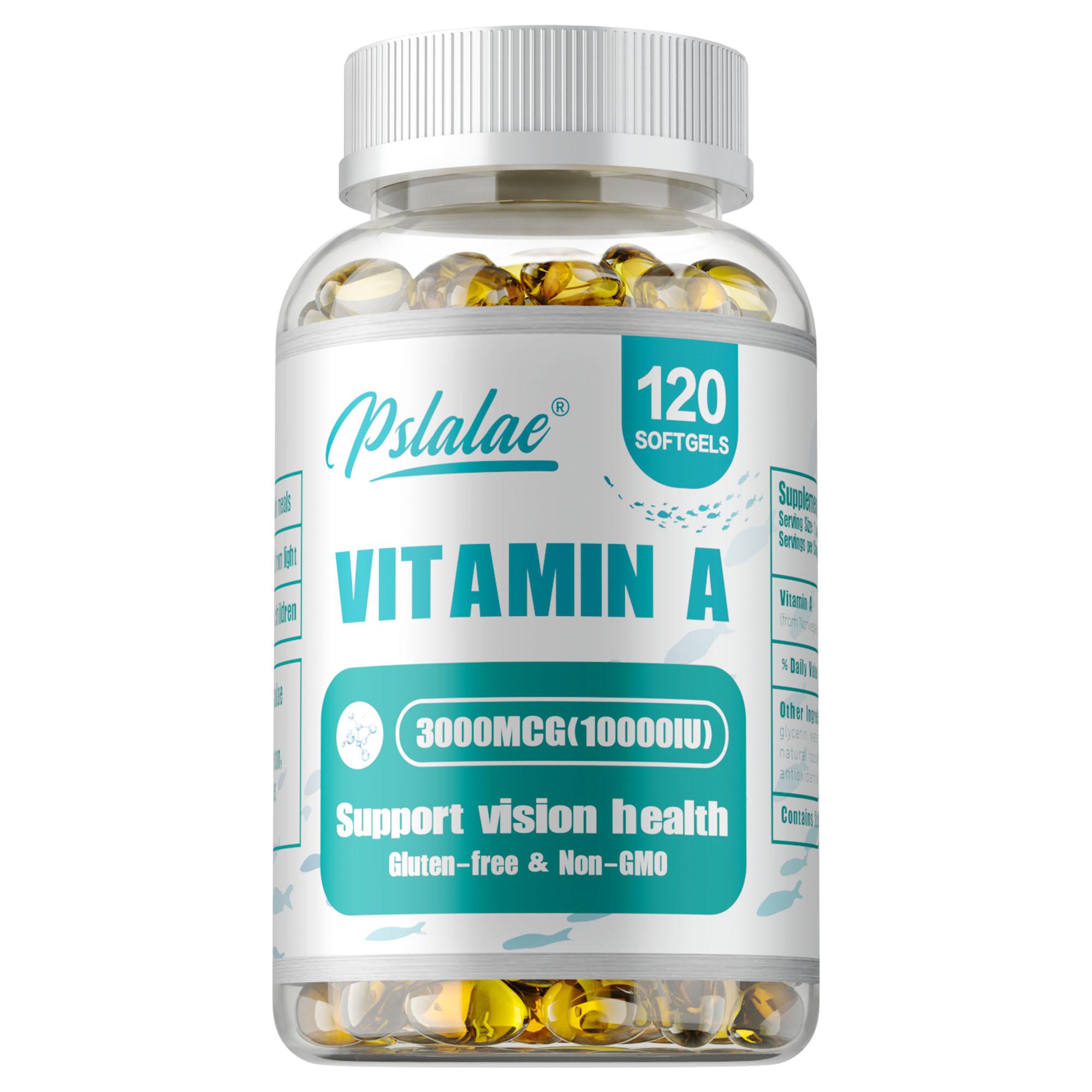 

Pslalae Vitamin A Complex Softgels: Maintain healthy vision, overall health, vegan, non-GMO. 120