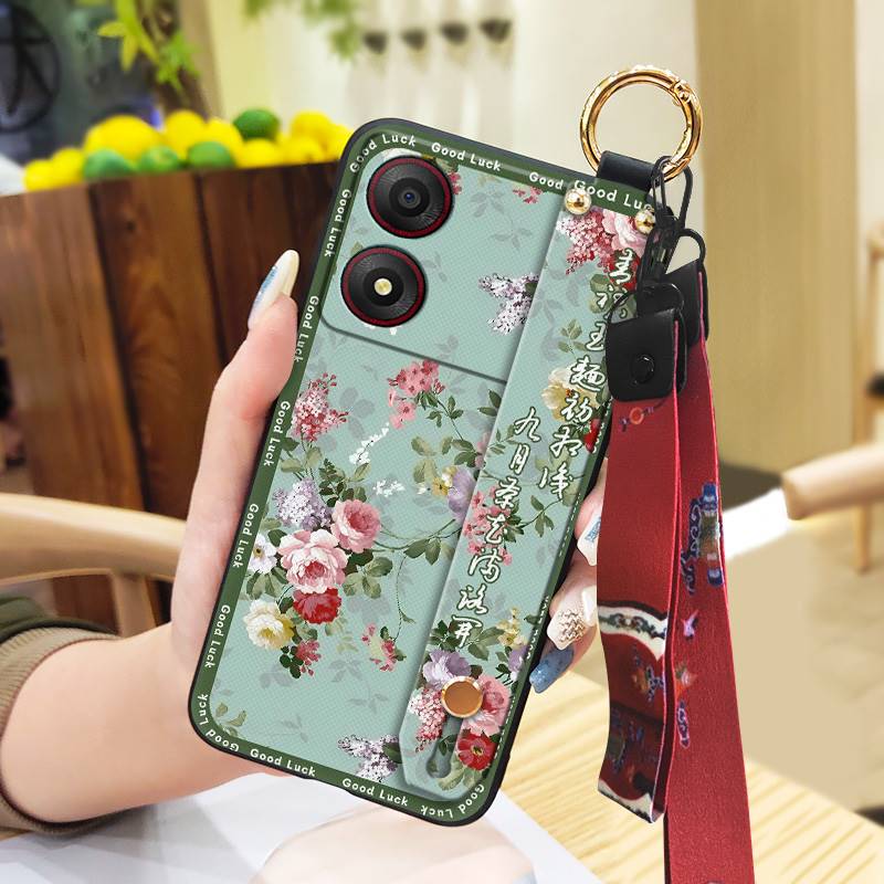 Wristband Wrist Strap Phone Case For ZTE Blade A34 Durable Fashion Phone Holder Protective Anti-dust Shockproof Lanyard