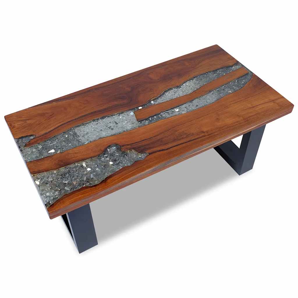 Teak Resin Coffee Table 100x50 cm