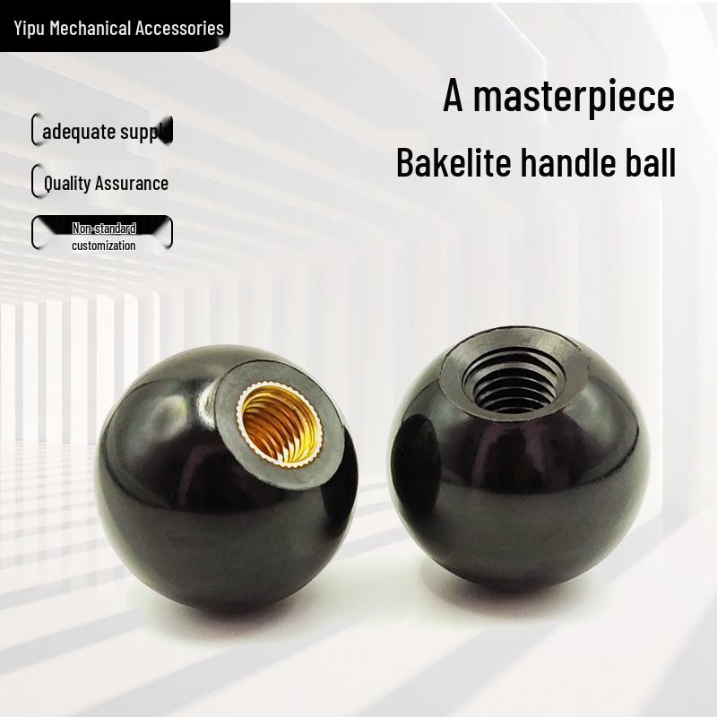 Bakelite Handwheel: Copper Core, Red/Black Round Handle Black 25 (OD) * M6