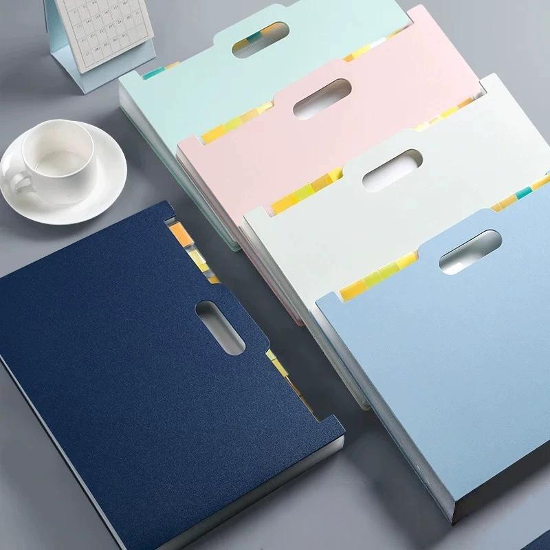 A4 Standing Handheld 13 Compartment Large Capacity Document Storage Bag. Vertical Desktop Organ Bag. Freely Adjustable