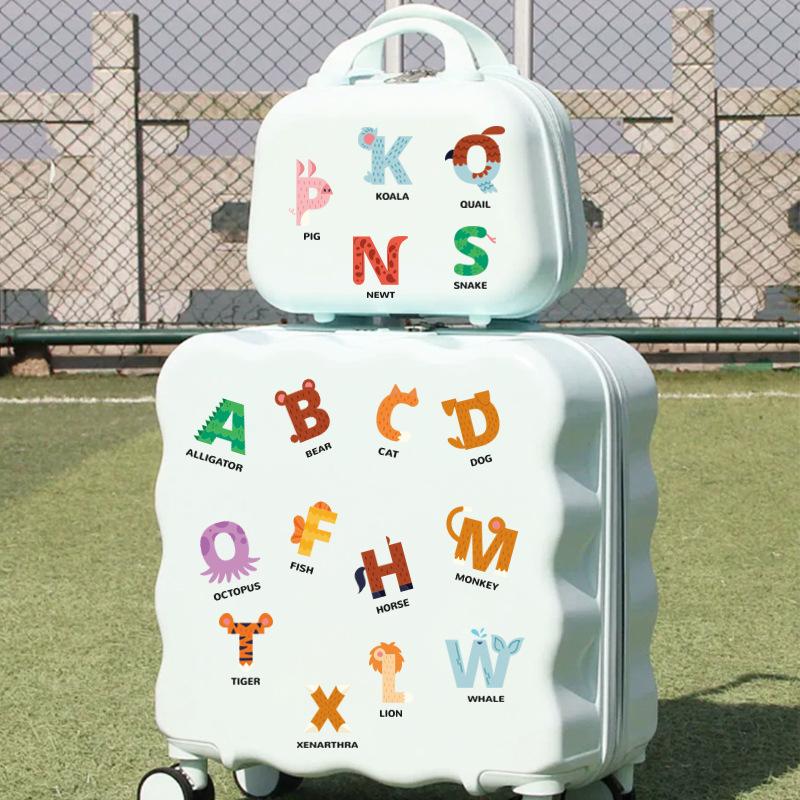 DIY Cartoon Wall Stickers Animal English Letters Astronaut Space Decals for Kids Room Nursery Living Room Decor Self Adhesive Vinyl Art