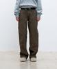 Kueoumeon Garment Dyed Double Knee Denim Pants (Brown)