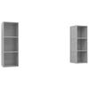 TV Wall Cabinets Set of 2 Concrete Grey Particleboard