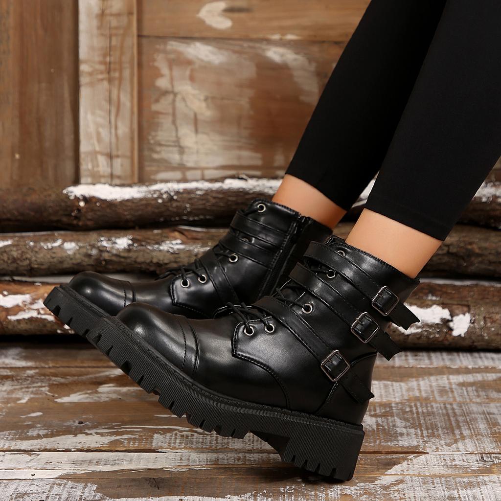 Women Boots New Mid Calf Autumn Winter Fashion Zipper Boots Women Sports Platform Shoes Women Knee High Boots Zapatos De Mujer