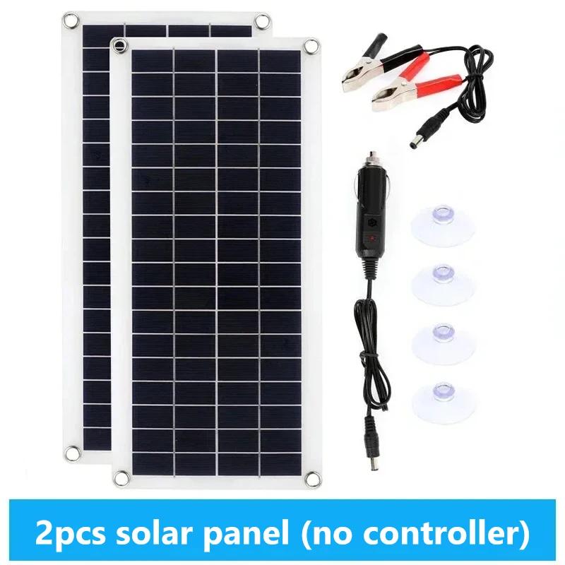 20W-1000W Solar Panel 12V Solar Cell 100A Controller Solar Panel for Phone RV Car MP3 PAD Charger Outdoor Battery Supply Camping