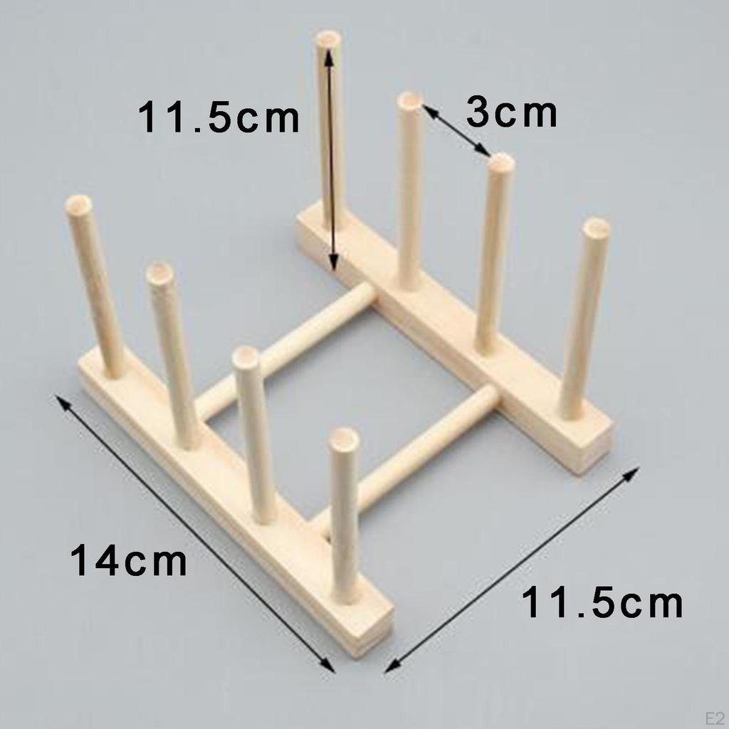 Wooden 8/16 Peg Spool Holder Sewing Thread /Storage Stand