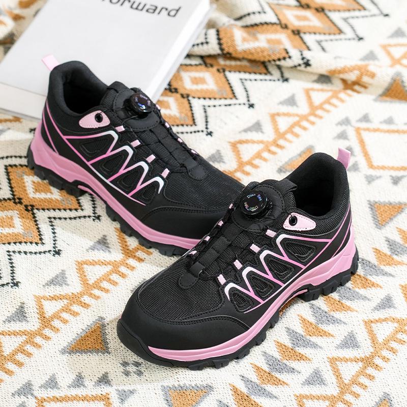 Women's Breathable Steel Toe Safety Shoes - Anti-Smash, Anti-Puncture, Anti-Odor with Rotating Button.