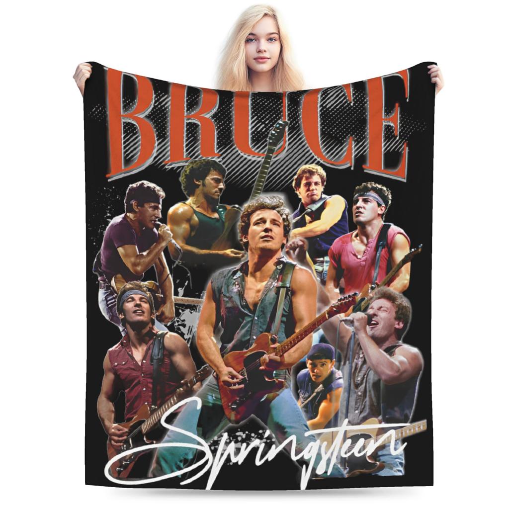 Bruceed Springsteened Concert Tour Throw Blanket for Couch Fuzzy Plush Blanket 50x60 Inch Multi-size Bedspreads for All Seasons