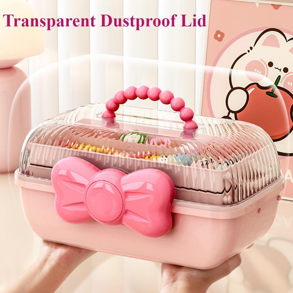 Accessories Storage Box Cute Children's Hair Pin Jewelry Cosmetic Storage Toy Desktop Dustproof Accessory Organize Case with Lid