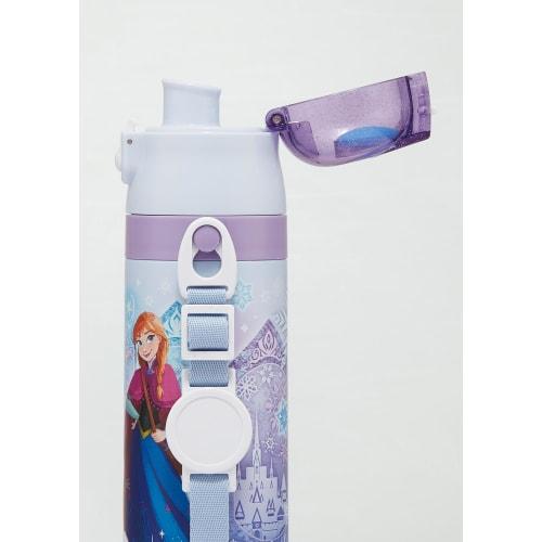 Skater Children's Water Bottle, 2-Way, 470ml (Direct Drink) or 430ml (Cup), Disney Frozen Design, Size 25, Girls, Stainless Steel, Insulated, Lightwei