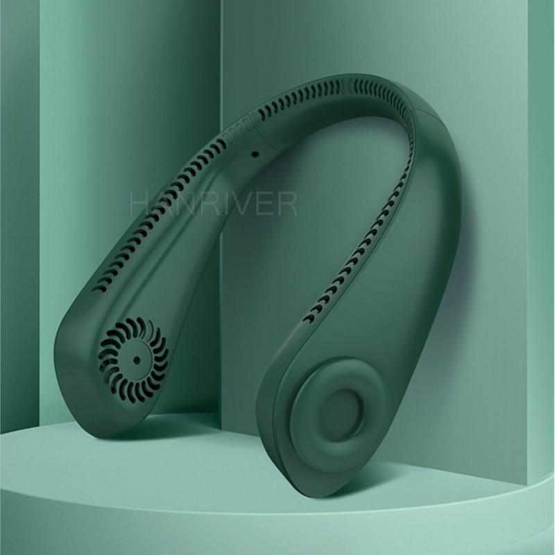 Mini Bladeless Fan Neck Fan 2000mAh USB Rechargeable Mute Sports 3-speed Adjustable Portable Fans For Outdoor Home Office Use