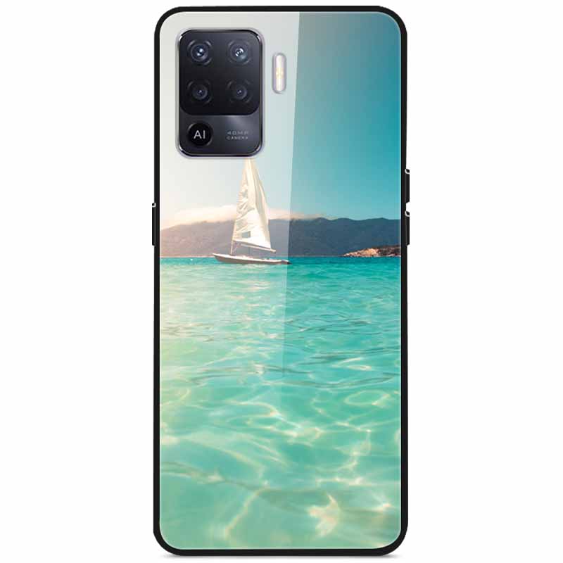 Tempered Glass Case For Oppo Reno5 Lite Hard Back Cover for Oppo Reno 5 Lite Luxury Painted Reno5Lite Funda 6.43'' Shockproof