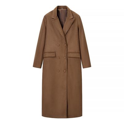2025 Herbst/Winter Damen Eleganter Wildleder-Woll-Trenchcoat