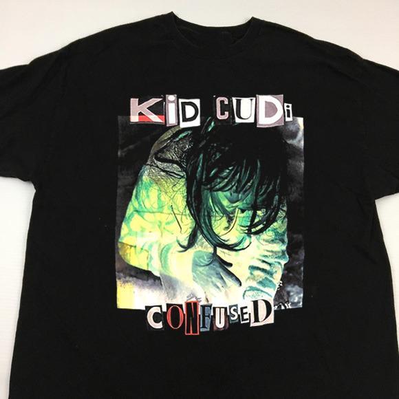 Новая черная хлопковая футболка Kid Cudi Confused для мужчин и женщин, размеры S-234XL, унисекс S