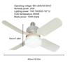 Ceiling Fan With Lights Mute Outdoor LED Enclosed Fan Remote Control 3 Wind Speeds Air Cooler Quiet 2 In 1 Enclosed Fan