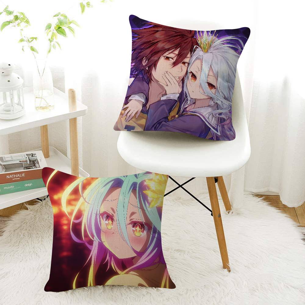 Anime NO GAME NO LIFE Pillow Cover Sofa Cushion Cover Home Room Decoration Children Gift