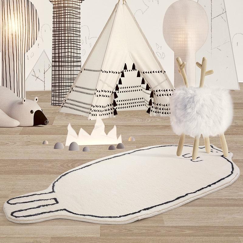 Modern Cat-Feel Imitation Cashmere Non-Slip Carpet for Bedroom, Living Room, and Coffee Table