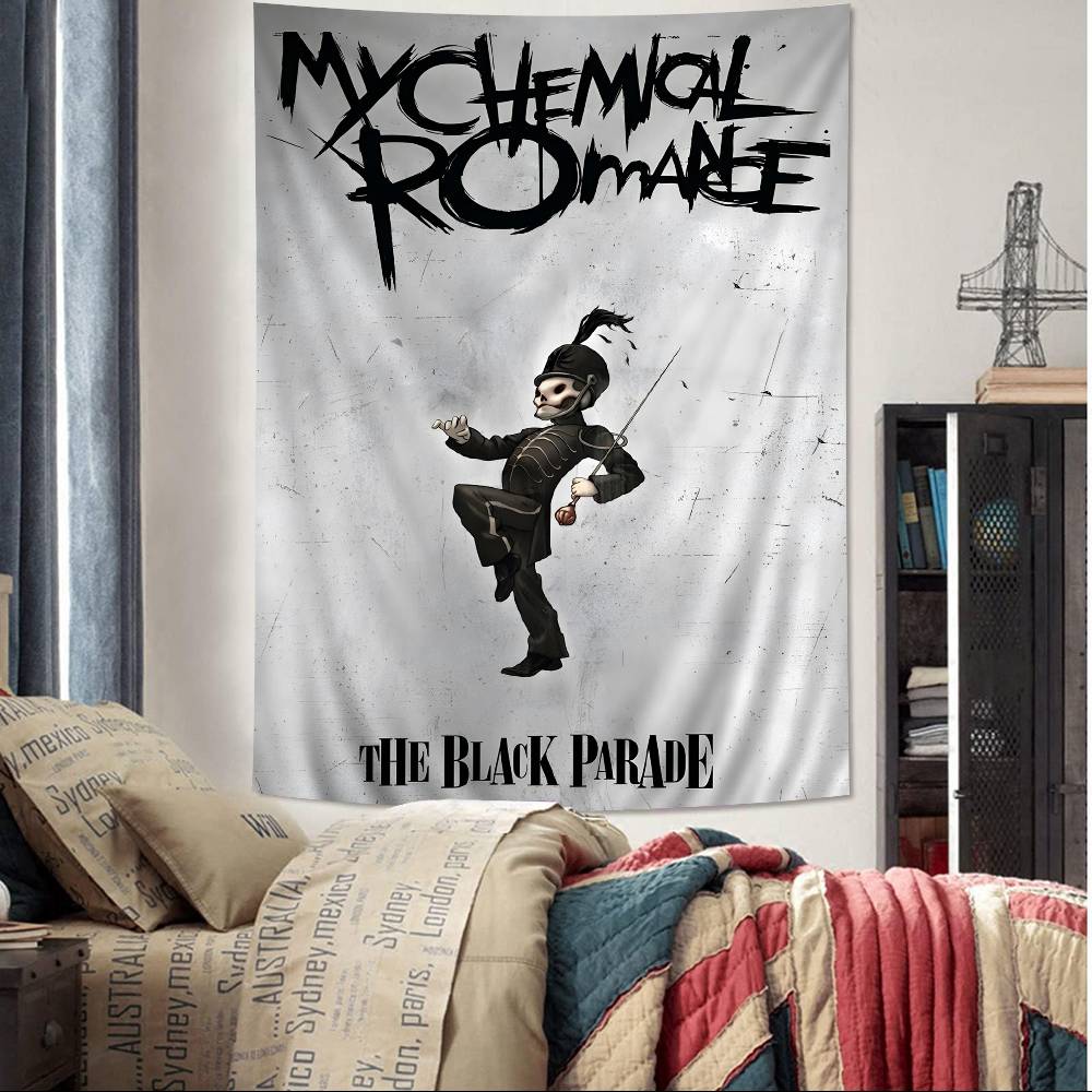 Band My CChemical RRomance Buntes Wandteppich-Wandbehang Böhmische Wandteppiche Mandala-Wandbehang-Tücher