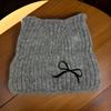 Winter Fashion Versatile Knitted Beanie Japanese Style Cat Ear Bow Korean Style Women's Autumn and Winter New Hat