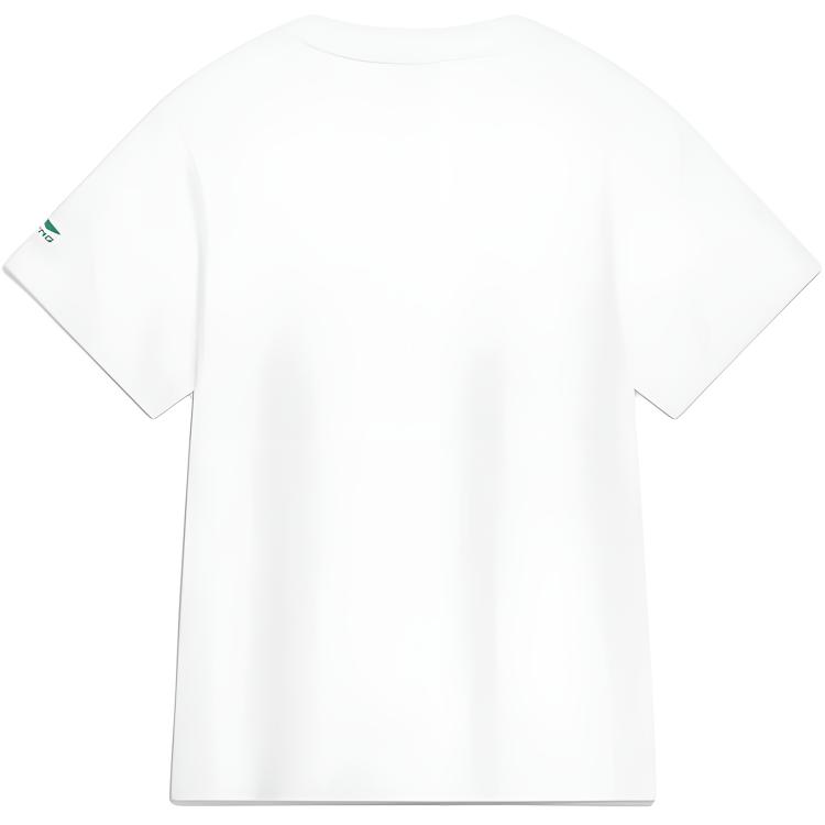 Li Ning Chinese Culture Series Pattern Printed Casual Round Neck Short Sleeve T-Shirt Women Tops Off-White AHST432-1