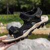 Fashion Summer New Men Sandals with Two Layers of Leather Outdoor Business Comfort Beach Shoes Flat Heel Banquet Social Men Sandals