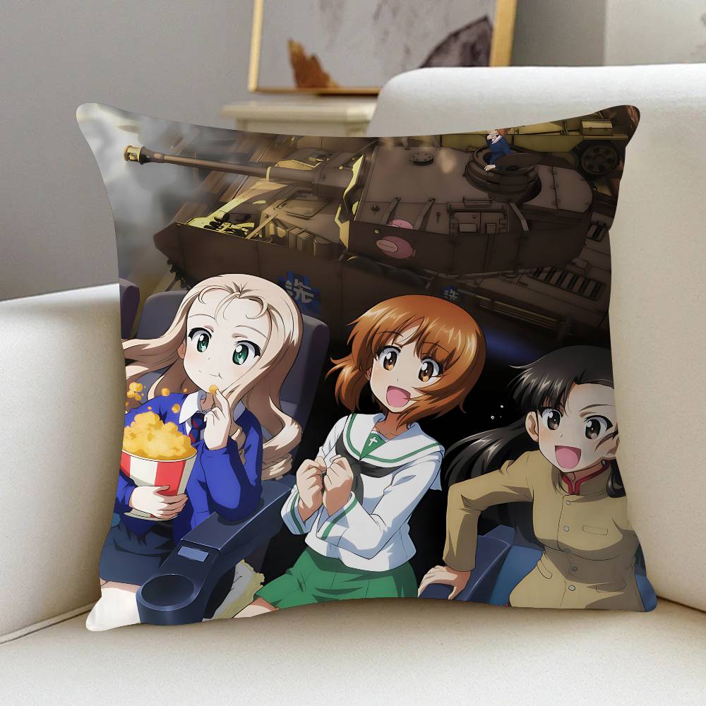 Anime G-GIRLS Und PANZER Cushion Cover Car Throw Pillow Case For Sofa Car Christmas Gift 40x40cm 45x45cm