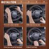 CAR PASS Wood Grain Microfiber Leather Steering Wheel Cover, Universal Fit For 14 1/2-15 Inch Black Steering Wheel, Anti-Skip Ve Design,Cars,