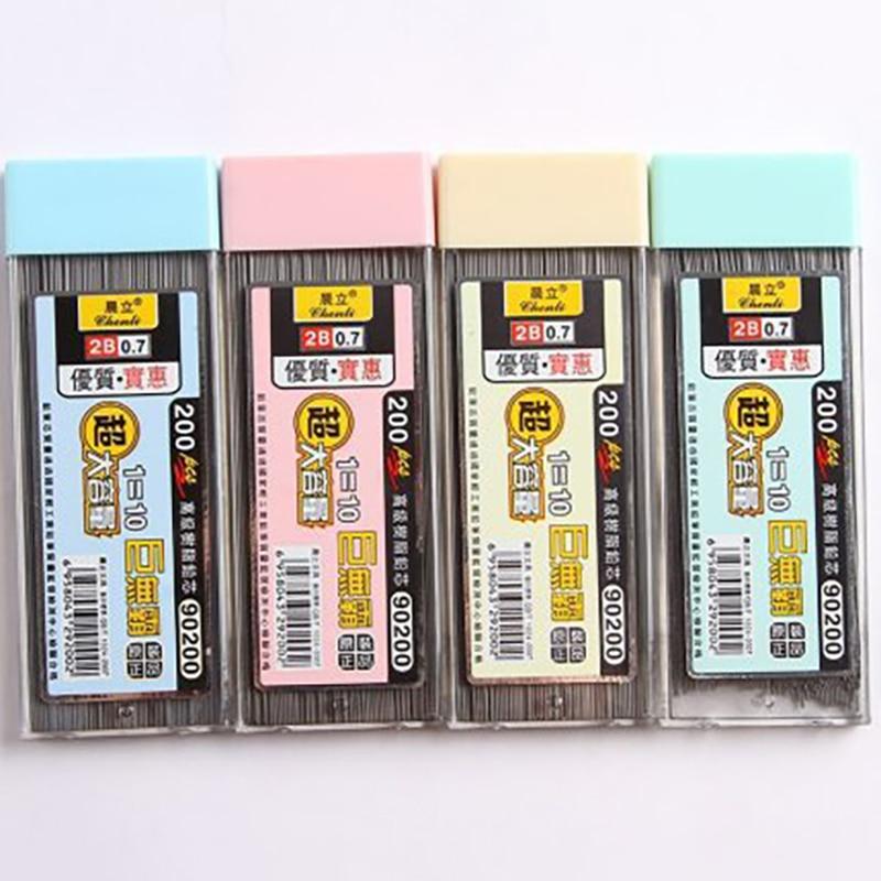 200Pcs 0.5/0.7mm Mechanical Pencil Leads 2B Pencil Rod Automatic Pencil Core Refill 12Pcs 2.0mm Core Art Sketch Drawing Supply