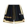 Basketball Series Letter Splicing Mid-Waist Drawstring Breathable Versatile Sports Shorts Men Shorts Black AKSV193-3