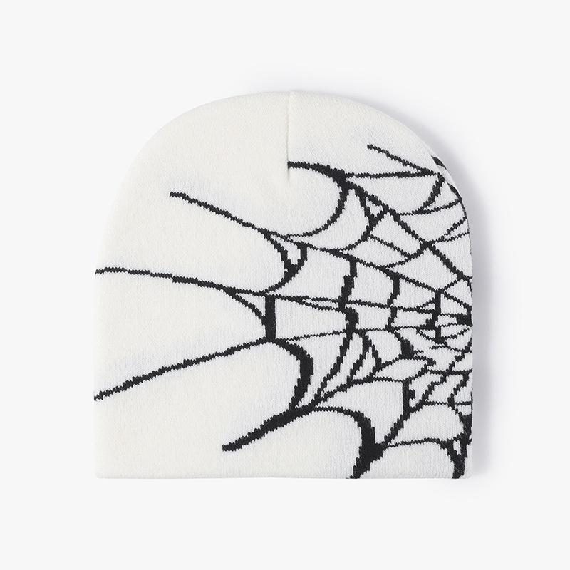Trendy Spider Web Design Knit Hat Perfect For Winter Season