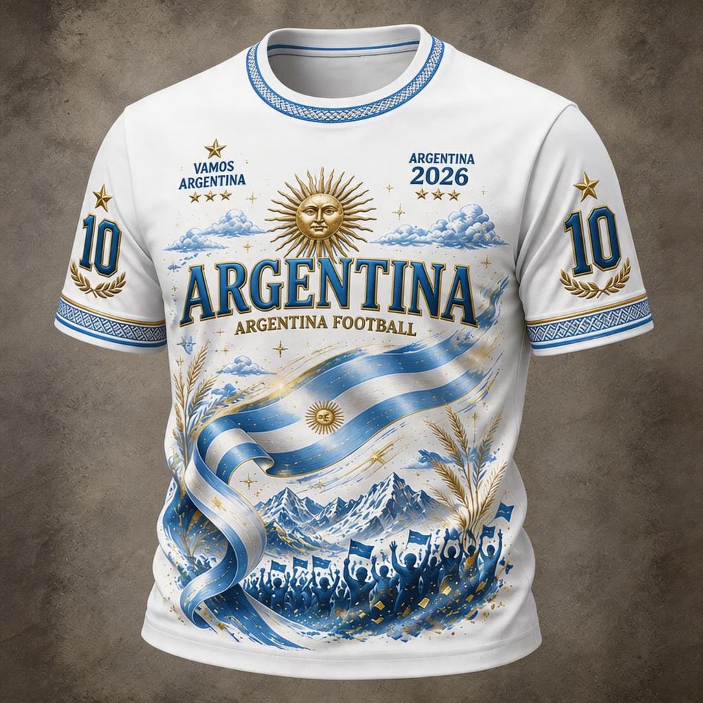 Men's Neck Short Sleeve Soccer Fan T-Shirt for Day