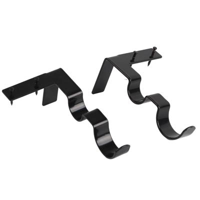 2Pcs Double Curtain Rod Bracket Steel 20lb Load Bearing Easy Assembly Curtain Rod Hooks for Home