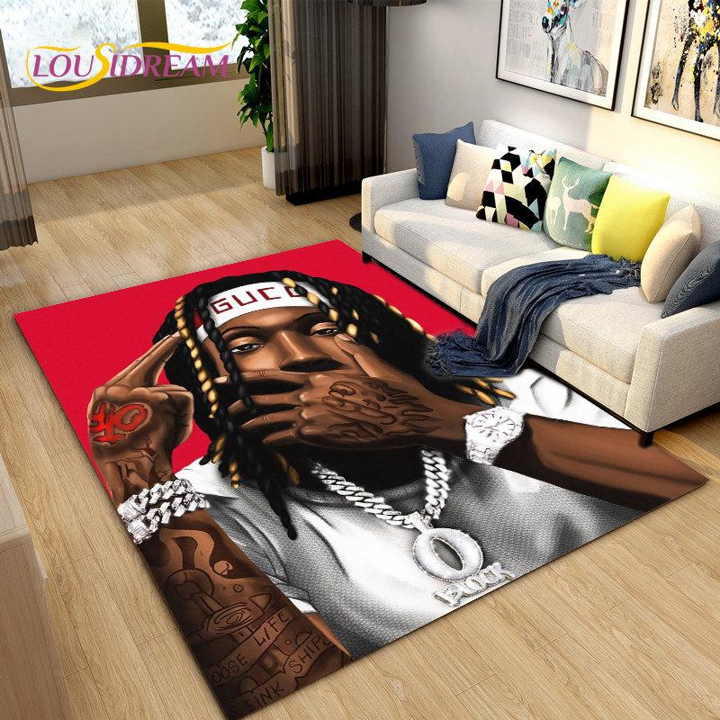 Legend Star Hip Hop Art Rapper Area Rug Large,Carpet Rug for Living Room Bedroom Sofa Doormat Decoration,Kids Non-slip Floor Mat