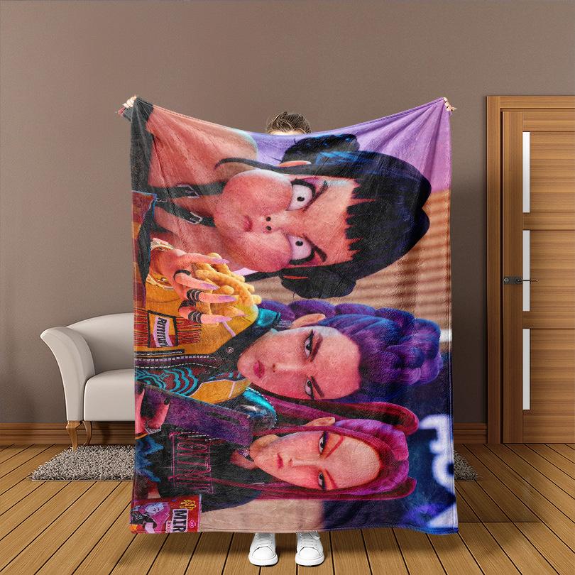 K-P Men'S Picture Girl Group Witch Hunter Group Peripheral Printing Blanket Flannel Comfortable Soft Blanket, Welfare Blanket, Gift Blanket